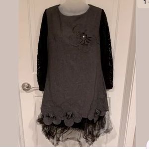 Clocolor Funky Lace Tulle Flowers Dress Sz M NWT